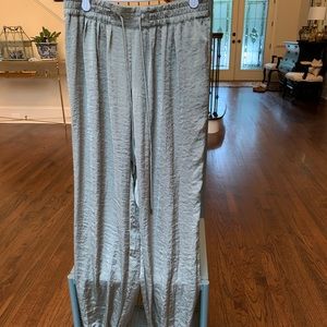 Green Zara satin joggers